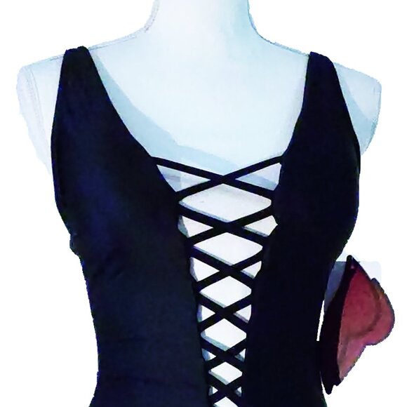 NWT: BonaFide One-Piece Trinity Swimsuit in Black - Picture 6 of 11